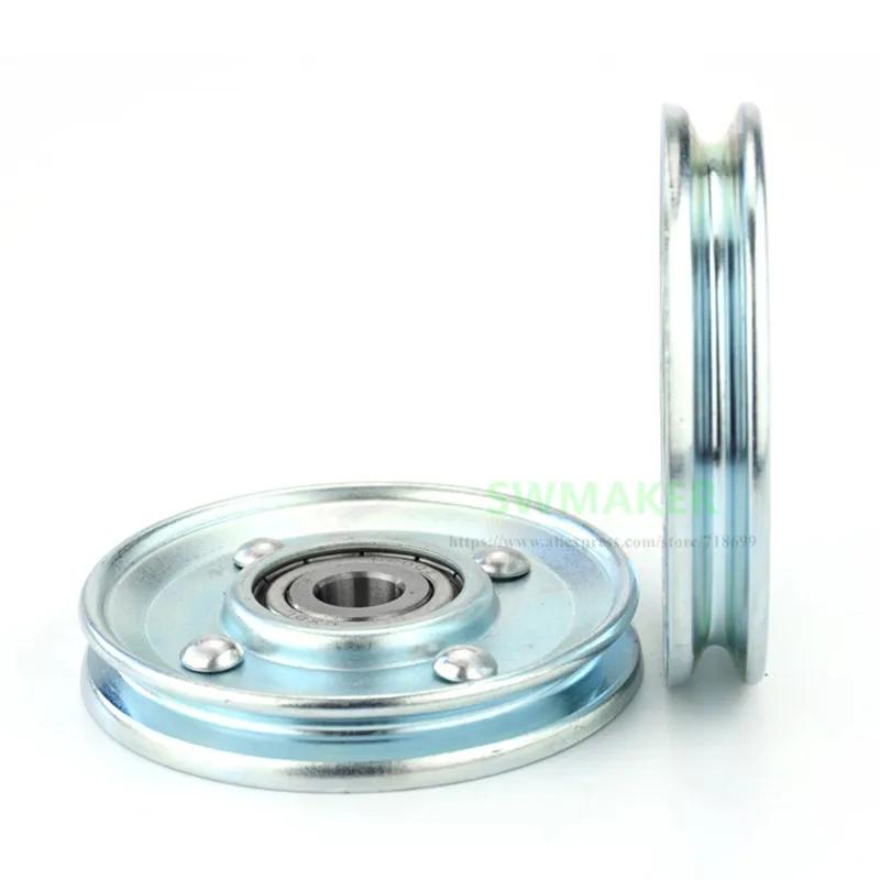 1pcs U 10*66*11mm 66mm elevator door metal hanging wheel, groove V slot U roller, wire rope wheel, 6200 bearing