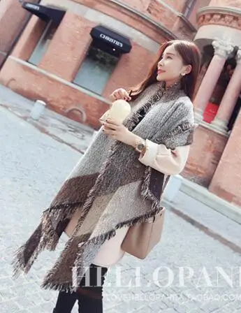 ZA Style 250cm*70cm Long Size Lady Big Brand Celebrity Women Winter Plaid Scarf Warm Fashion Scarves & Wraps