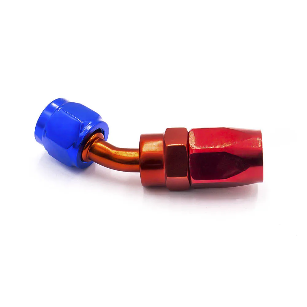 High Performance AN 04 Fitting AN04 Aluminum Fittings 45 Degree Oil Fuel Swivel Hose Fittings Swivel Hose End YC100351