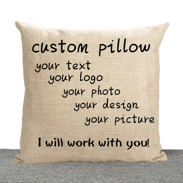 

Luxury Custom Your Own Your Pictures,Tests,Designs,Photos Unique Square Pillowcase Invisible Zippered Cotton linen Pillow Sham