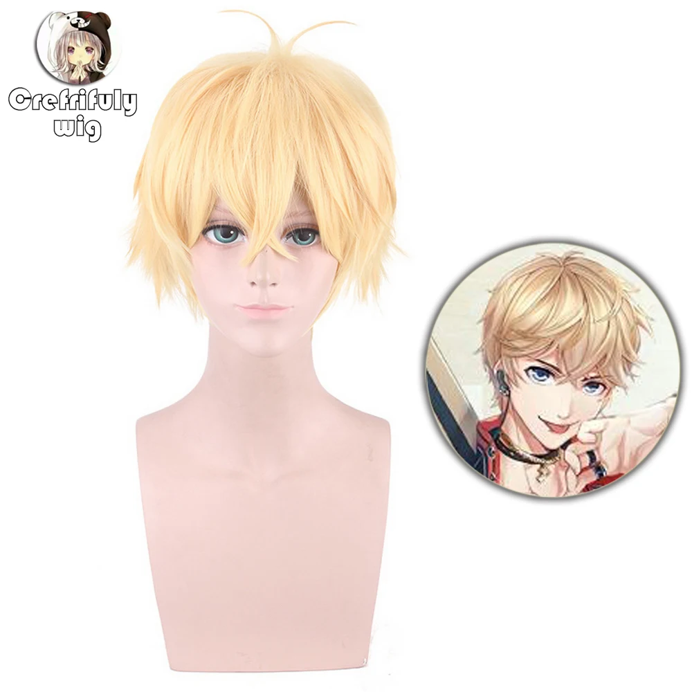 Kakihara Tetsuya Light Golden คอสเพลย์สั้นวิกผมผู้ชายสังเคราะห์ฮาโลวีนเครื่องแต่งกาย Party Wigs จัดส่งฟรี