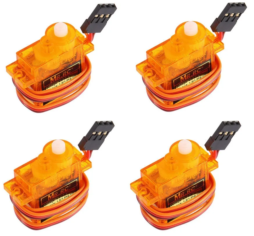 4pcs/lot MR.Rc Mini 9g 1.6KG Rc Micro Servo SG90 for RC 250 450 Helicopter Airplane Car Boat