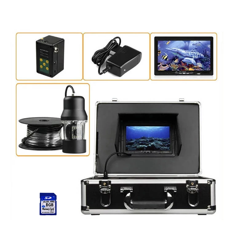 

50M Cable Boat Underwater Fishing Video Camera 360 Degree Rotation Visual Fish Finder DVR With 7inch LCD Monitor 4000mah Battery