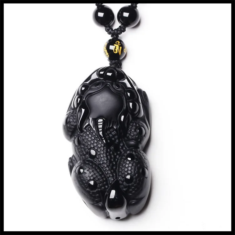 

Drop Shipping Fine carving Obsidian carved Big Pixiu black Obdian pendant jewelry