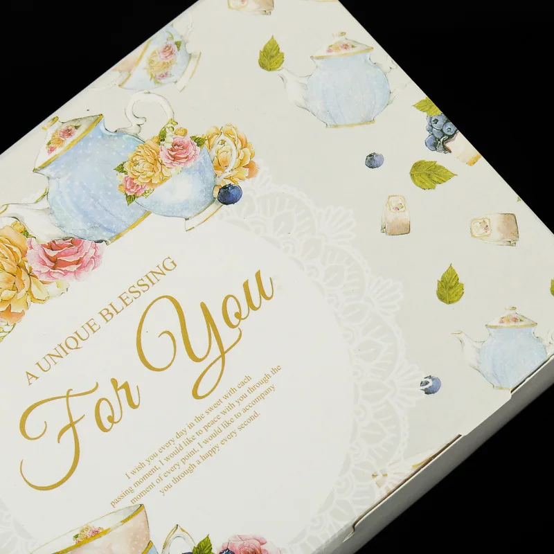 10pcs Vintage Wedding Gift Box Flower Kraft Paper Cake Party Birthday Packaging Maccaron Floral Cupcake Bags