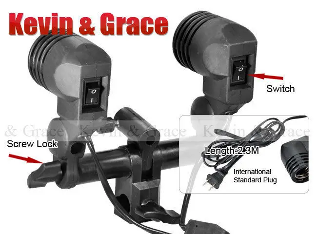 Double Head Photography Studio Light Fitting Photo Lighting E27 Socket Bulb Holder Flash Umbrella Bracket EU or US Plug