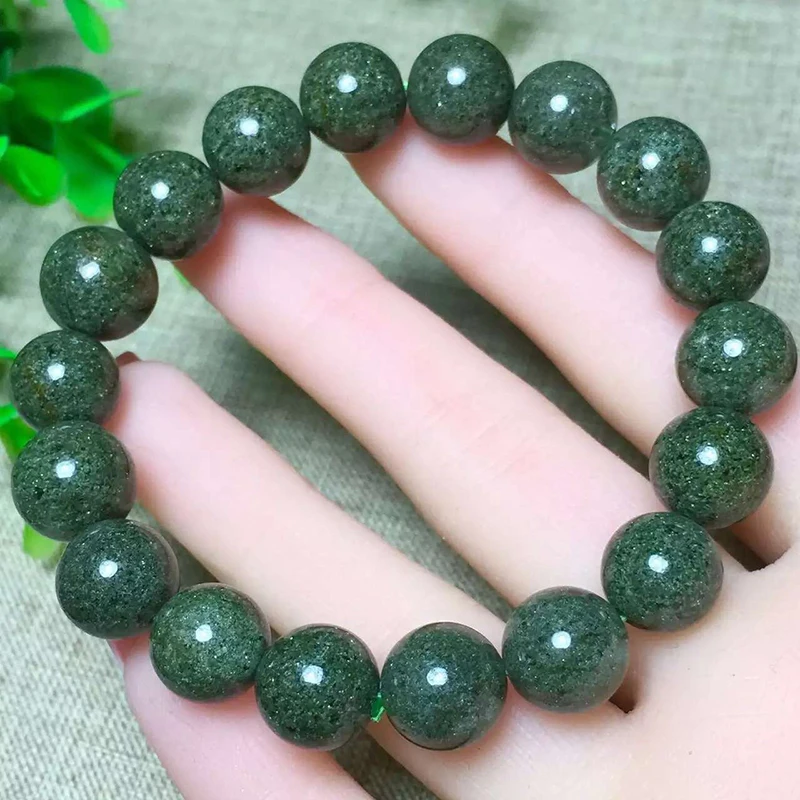 Natural Green Phantom Quartz Bracelet 11-12mm Beads Jewelry Accessories Crystal Bracelets for Men Women Bracelet