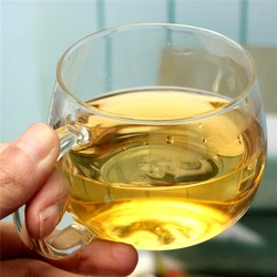 Arshen 260ml Glass Cups Heat Resisting Clear Handmade Crystal Mini kungfu Tea Coffee Milk Tea Round Drink Mug Fashion Brief