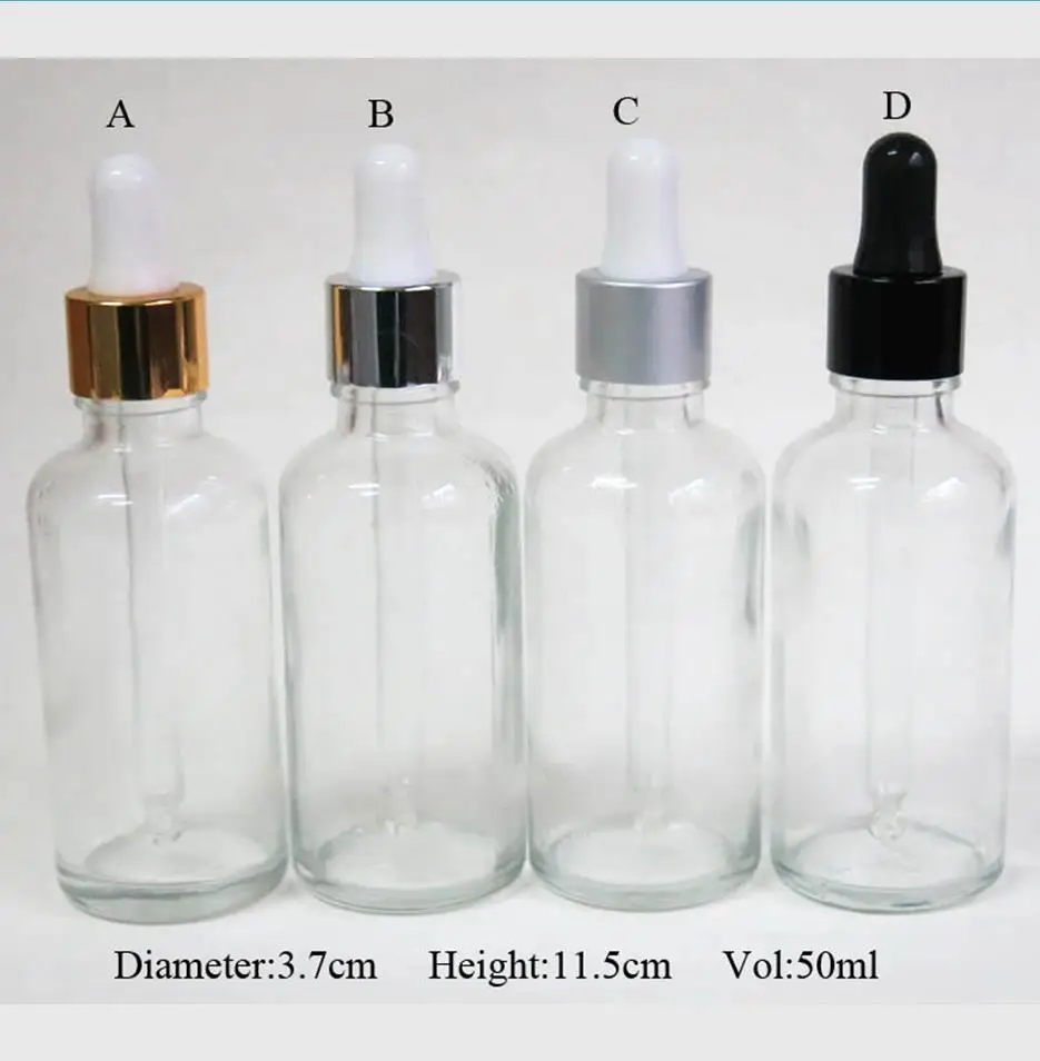 

wholesale 100pcs 50ml Clear Glass Dropper Bottle,1.67oz Clear Bottle, 50 ml Empty Glass Dropper Bottles wholesale