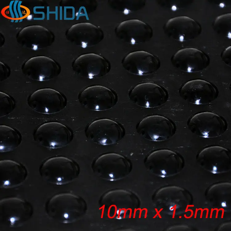 500 PCS 10*1.5mm Self Adhesive Soft Black Anti Slip Rounded Bumpers Silicone Rubber Feet Pads Sticky Silicone Shock Absorber