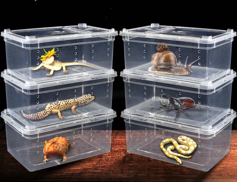 1PCS Reptile Breeding Box Climbing Pet Box Spider Horn Frog Guard Palace Box Lizard Pet Snake Snail Insect Turtle Tank Box