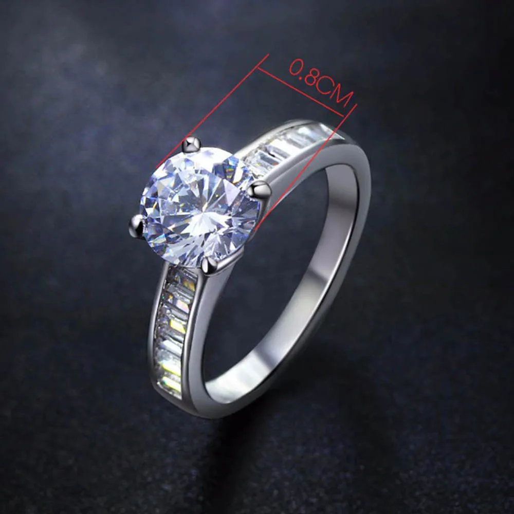 YLMyself White Engagement Ring With Big Crystal Stones Elegant Jewelry High Quality Gift For Women Fast Shipping