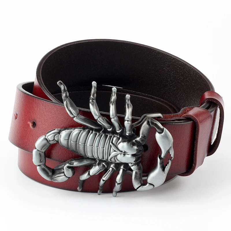 Ceinture de loisirs en cuir avec boucle de scorpion Animal