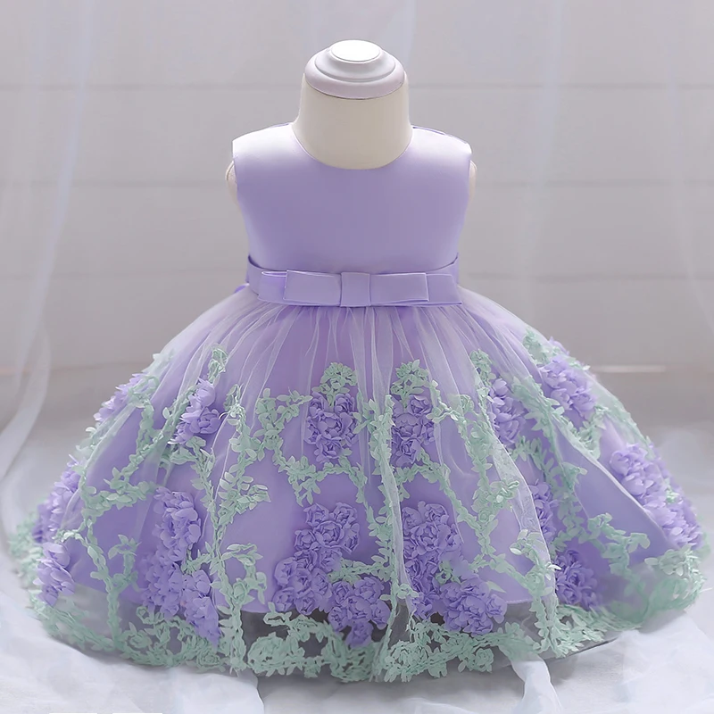 Baby Girls Summer Dress Toddler 1st Birthday Wedding Costume Infant Flower Girl Princess Party Dresses Newborn Christening Gown