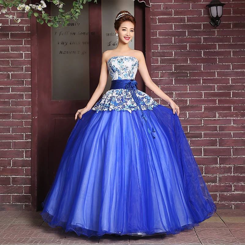 royal blue embroidery ball gown medieval dress princess Medieval Renaissance Gown queen cosplay Victoria dress