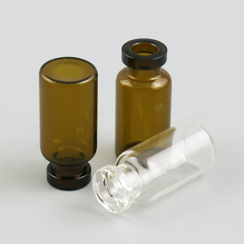 3ml Amber Clear Empty Mini Glass Vial  with Flip Cap Extra Free 5pcs Rubber Cap per lot Clear Sample Vials