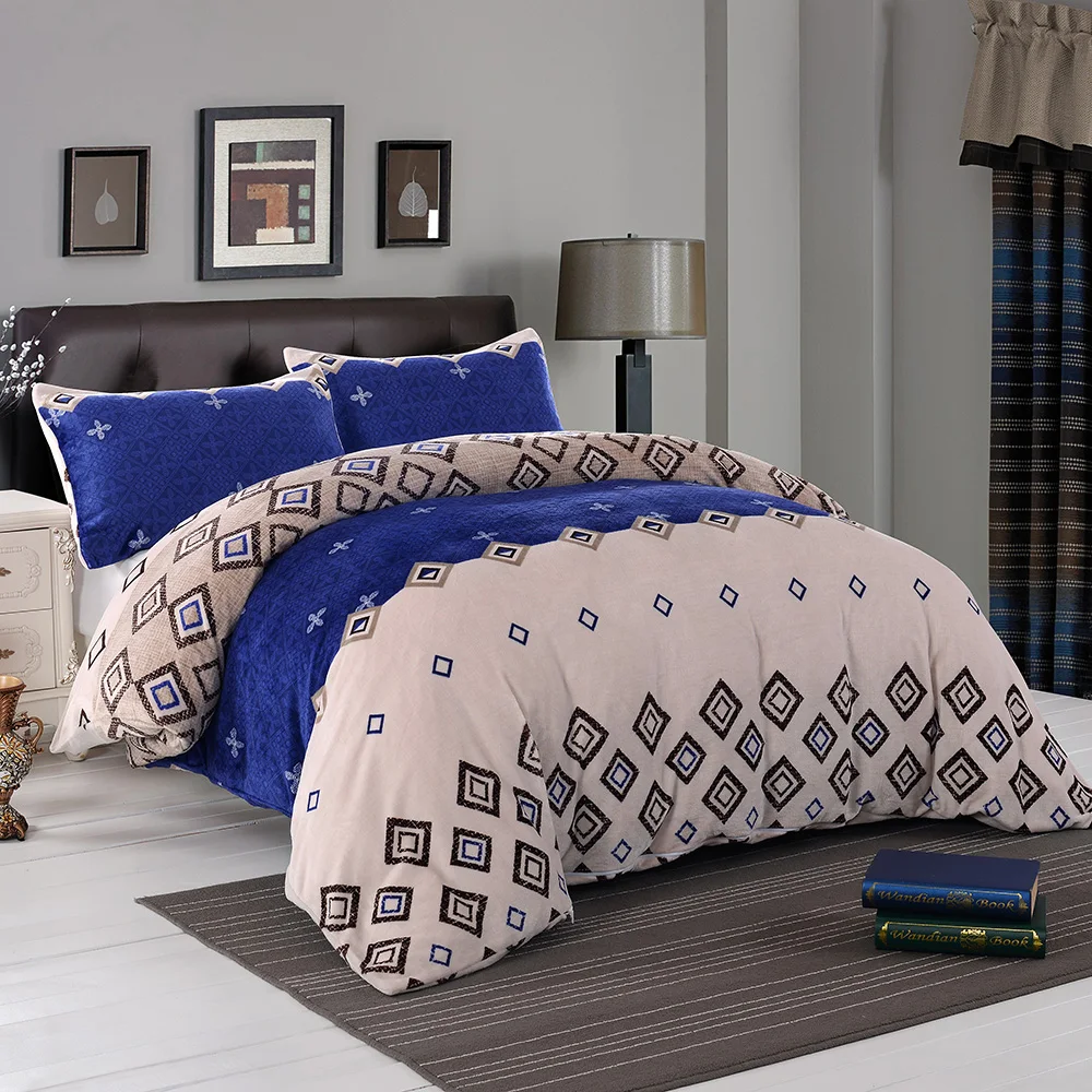 

SIMPLEOPULENCE Flannel Duvet Cover Set Super Soft Warm Winter Bedding Set Fleece Flannel Velvet
