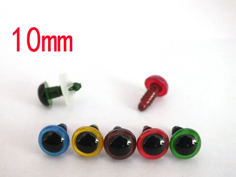 50pcs/lot 10mm 5color mixed color crystal round safety eyes