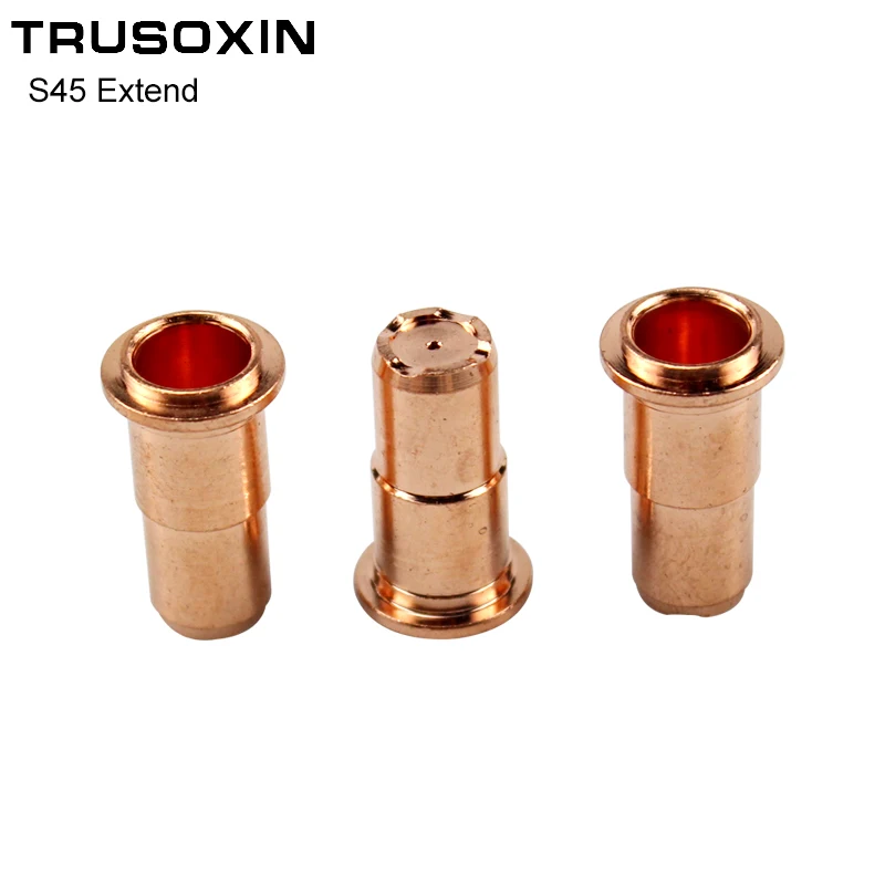 10Pcs Inverter Dc Plasma Cutter S45 Torch Trafimet Snijden Verbruiksgoederen PD0103 Lange Tip