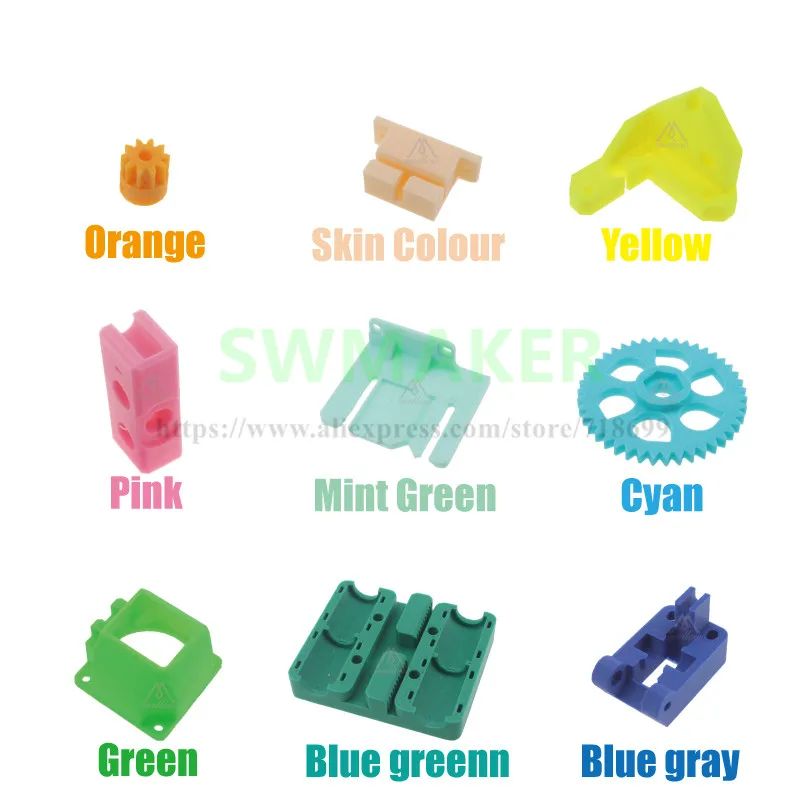 Reprap Prusa i3 Rework 3D Printer PLA Required PLA Plastic Parts Set Kit Blue color