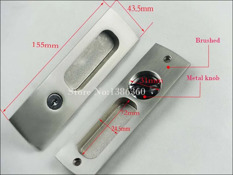 Bed Bath Sliding Pocket Door Lock Mortise Lock Set in Privacy Hook Bolt (Door Thickness: 38-48mm) CP466