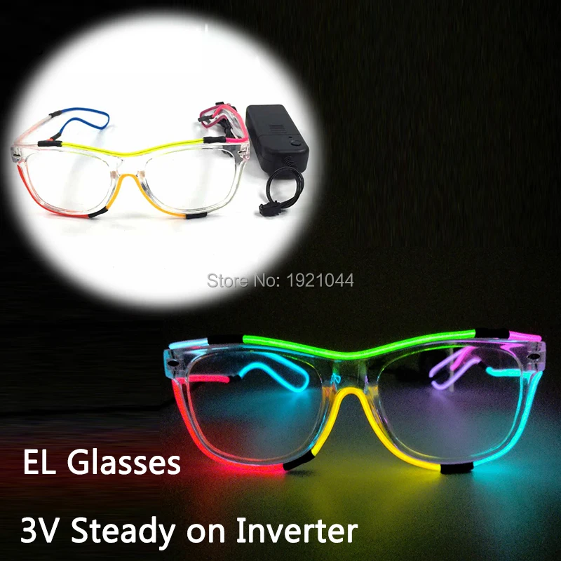 Colorful Neon Wire Glowing Glasses, Party Props, Night Fluorescent Glasses, Christmas Gift, New Style, 8 Colors