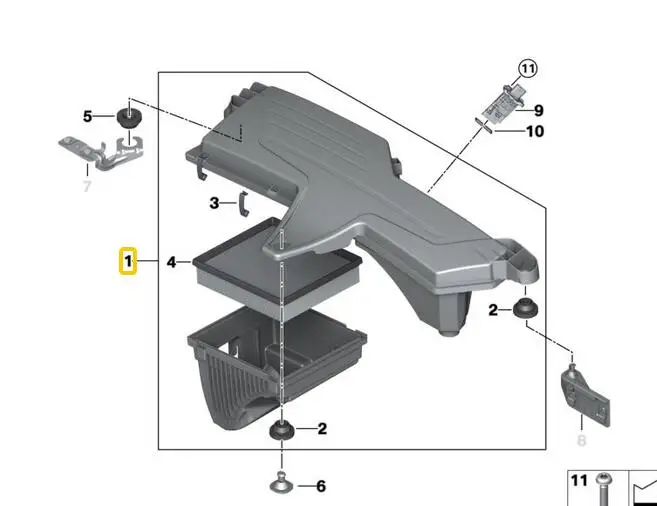 Air Cleaner Intake-Filter Box Housing for BMW F20 F30 F31 114i 116i 118i 316i N13 13717597582