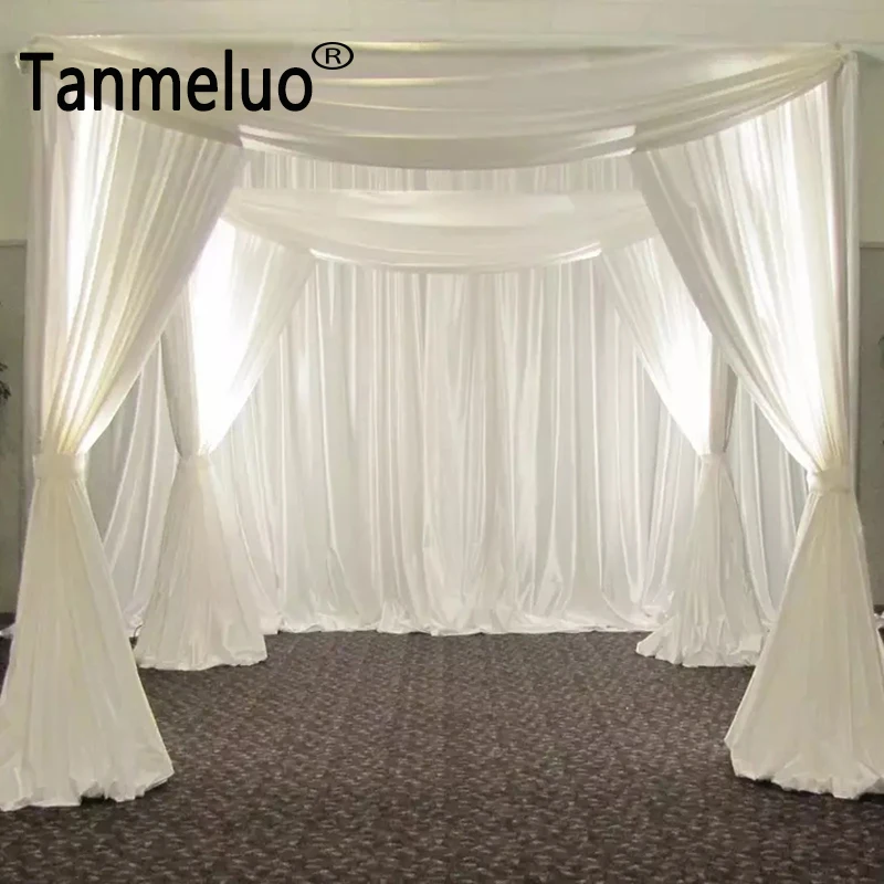 

Wholesale Wedding Arch Square Pavilion Backdrop Curtains Event Party Decoration Backdrops Square Drapery Canopy Stage Decoration