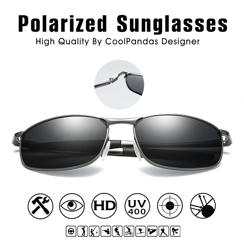 CoolPandas 2026 Polarisierte Sonnenbrille für Herren, Markendesigner-Sonnenbrille mit Kleinen Gläsern, Herren-Fahrerbrille, UV400-Schutz – Detail 3