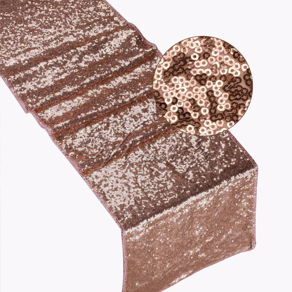 Rose Gold /Champagne Sequin Table Runner 30x275cm Sparkly Wedding Party Decor wedding Party Event Bling Table Decoration