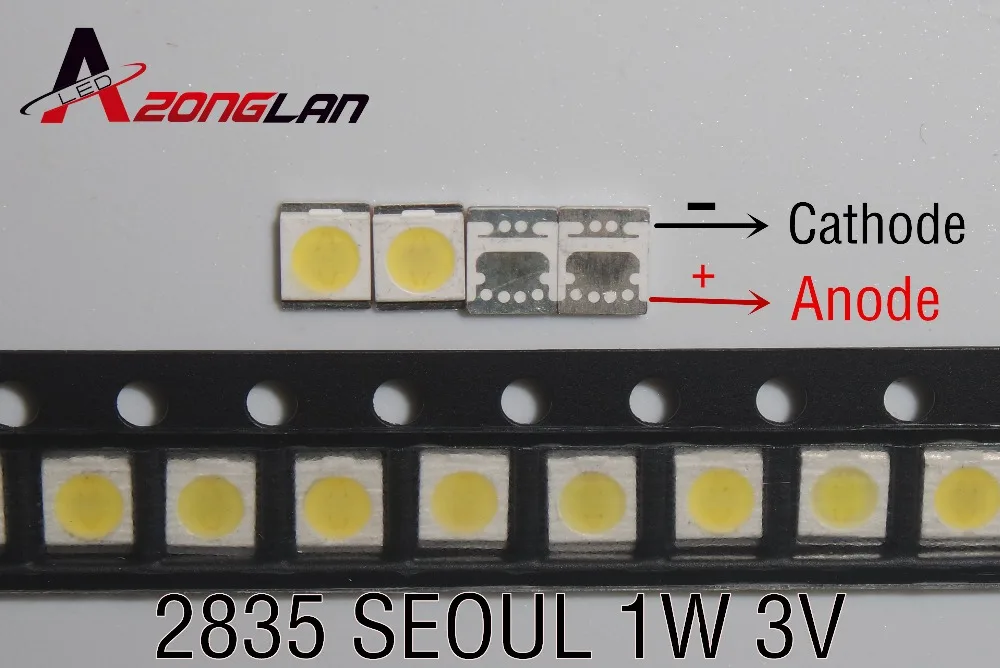 100PCS Original SEOUL LED 2835 3528 1210 Light Beads Cool white High Power 1W 3V 100LM For LED LCD TV Backlight Application