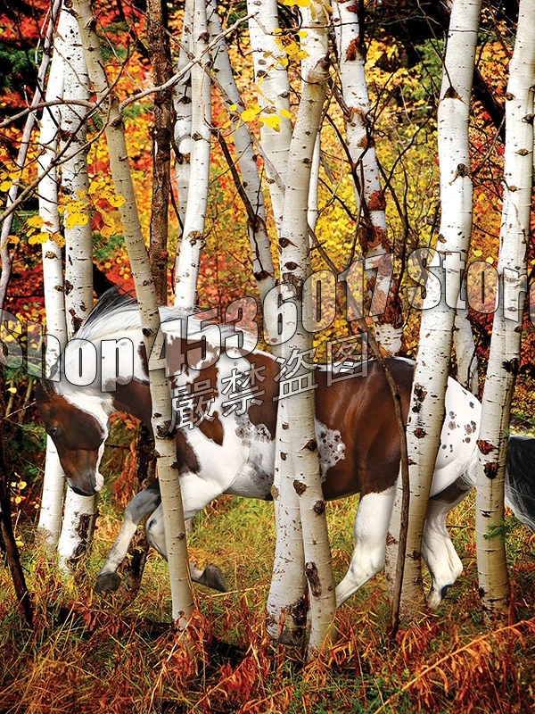 

5d Diy Diamond Painting Hideaway Horse Art Cross Stitch Diamond Embroidery Horses Fall Animals Full Mosaic Home Decor Gifts
