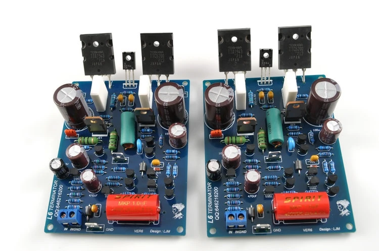 

2 PCS 2.0 Channel 1943 5200 100W+100W 8 ohms L6 power amplifier board Low noise ultra linear bipolar transistor