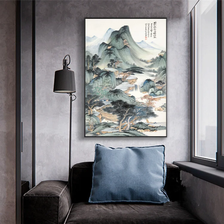 Zhang Daqian Chinese Ink Painting HD Prints on Canvas Landscape Wall Art Picture Home Decor Living Room Paintings