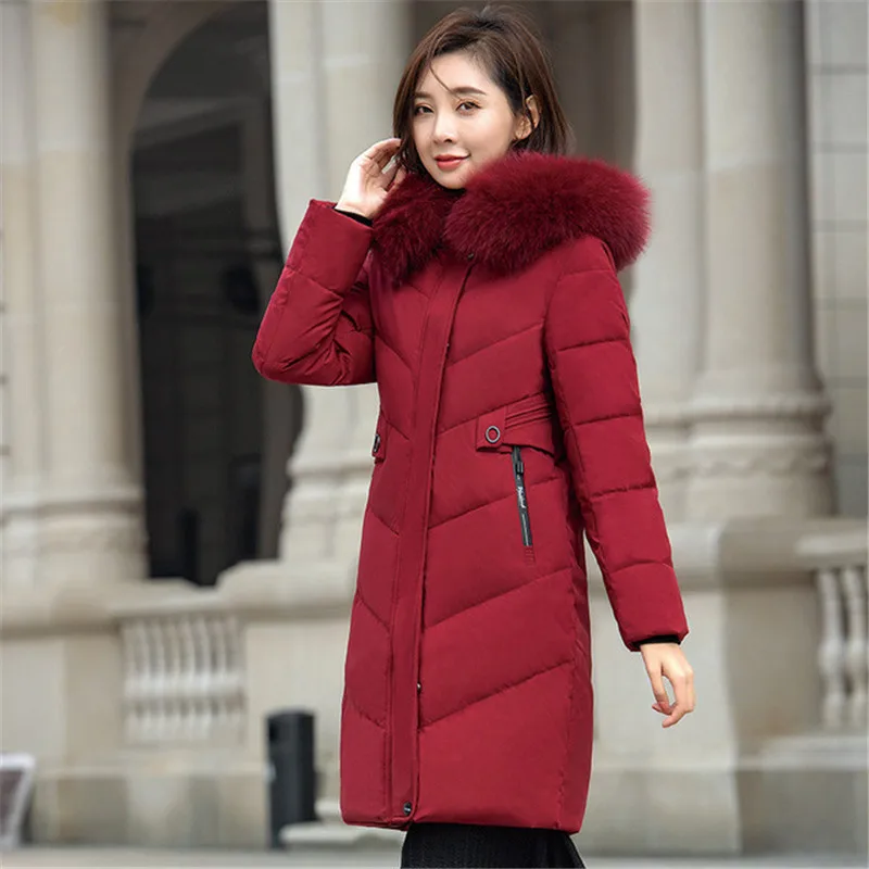 Down Jacket Women Winter Parkas New Thick White Duck Down Coat Fur Collar Hooded Long Down Coats Female Overcoat 8XL 9XL 10XL