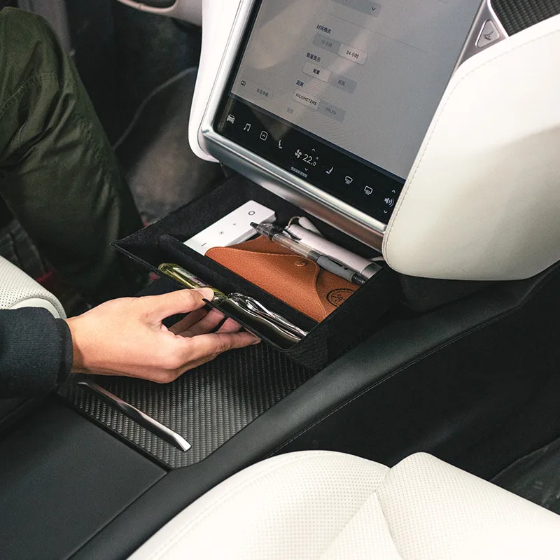 LHD Left Hand Driving ABS Center Console Storage Drawer Box Tray For Tesla Model X Model S Container Store Content Box Interior