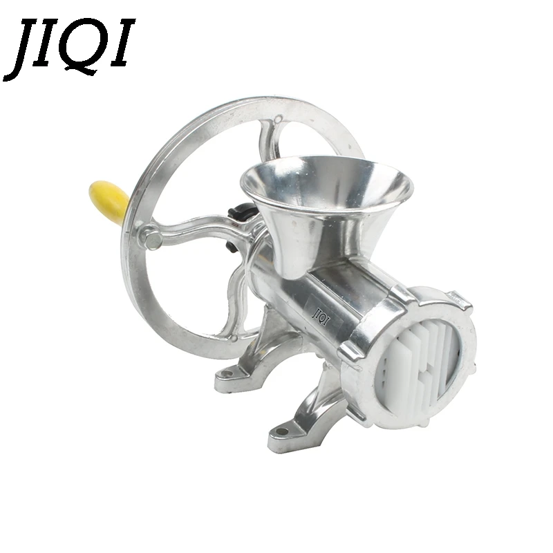 JIQI Hand Crank Meat Grinder Slicer Manual Sausage Stuffer Filler Machine Mincer Aluminum Alloy Noodle Cutter Nut Miller Chopper