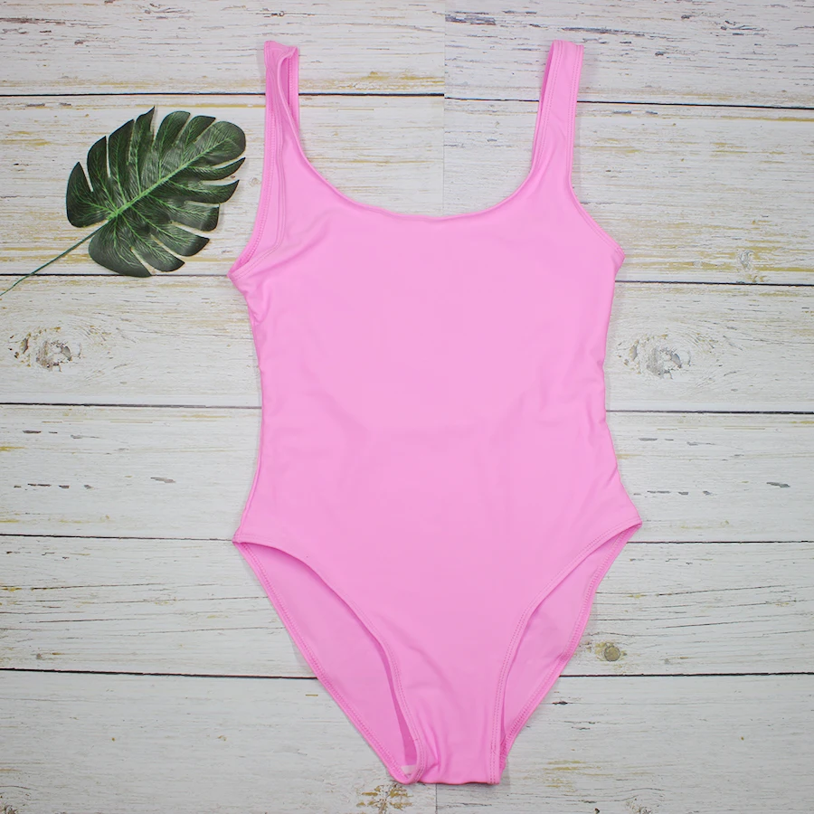 Women & Kid Swimsuit Plain Black White Bikini Sexy One Piece Swimsuit Bodysuit Backless Bathing Suit Lining Bikini