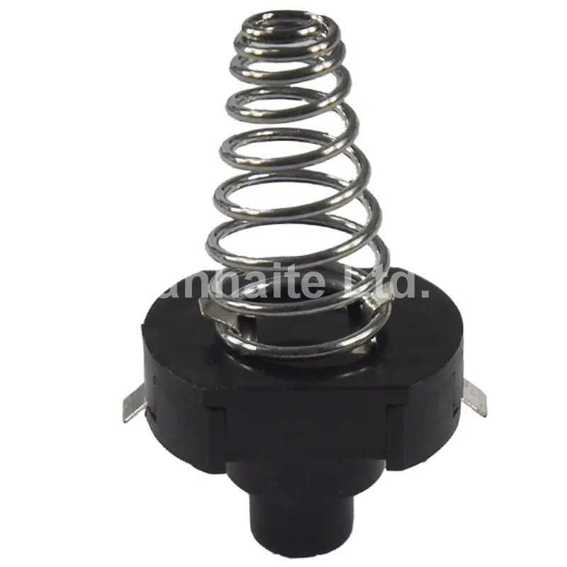 OMTEN PBS101FT 16mm(L) 12.8mm(W) x 10mm(H) LED Flashlight Clicky Switch - Black (5 pcs)