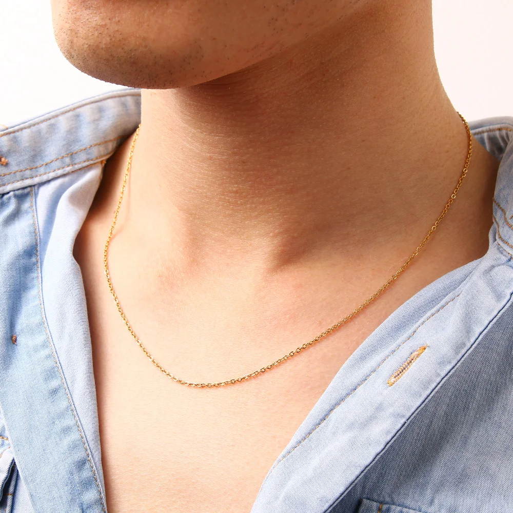 CACANA Stainless Steel Chain Necklaces For Man Women Gold Silver Color For Pendant Fine Donot Fade Jewelry N1918
