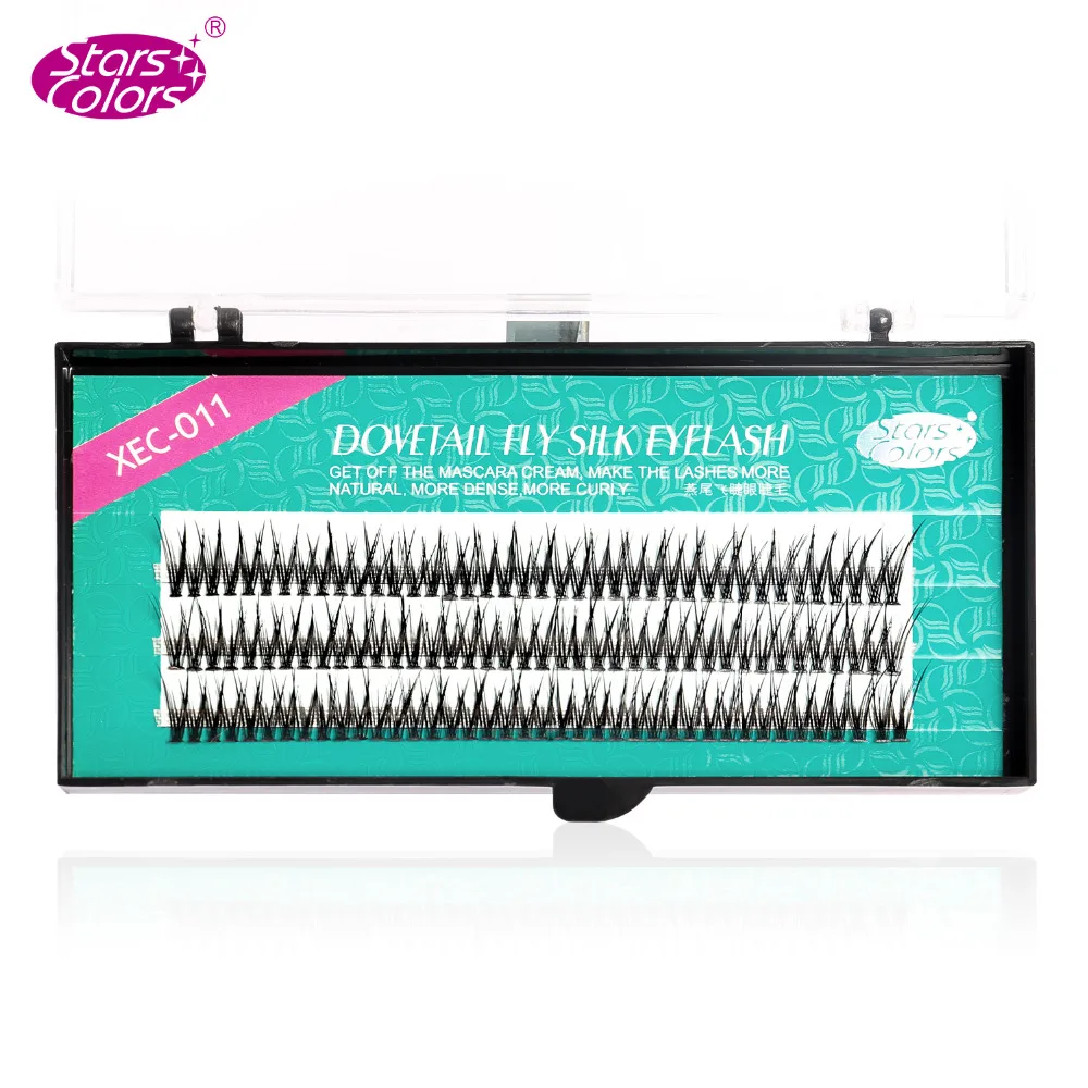 10 Boxes/lot C Curl Natural False Eyelashes Individua Eye Lashes Grafting Encryption Silk Fake Dovetail Fly Eyelash Extension