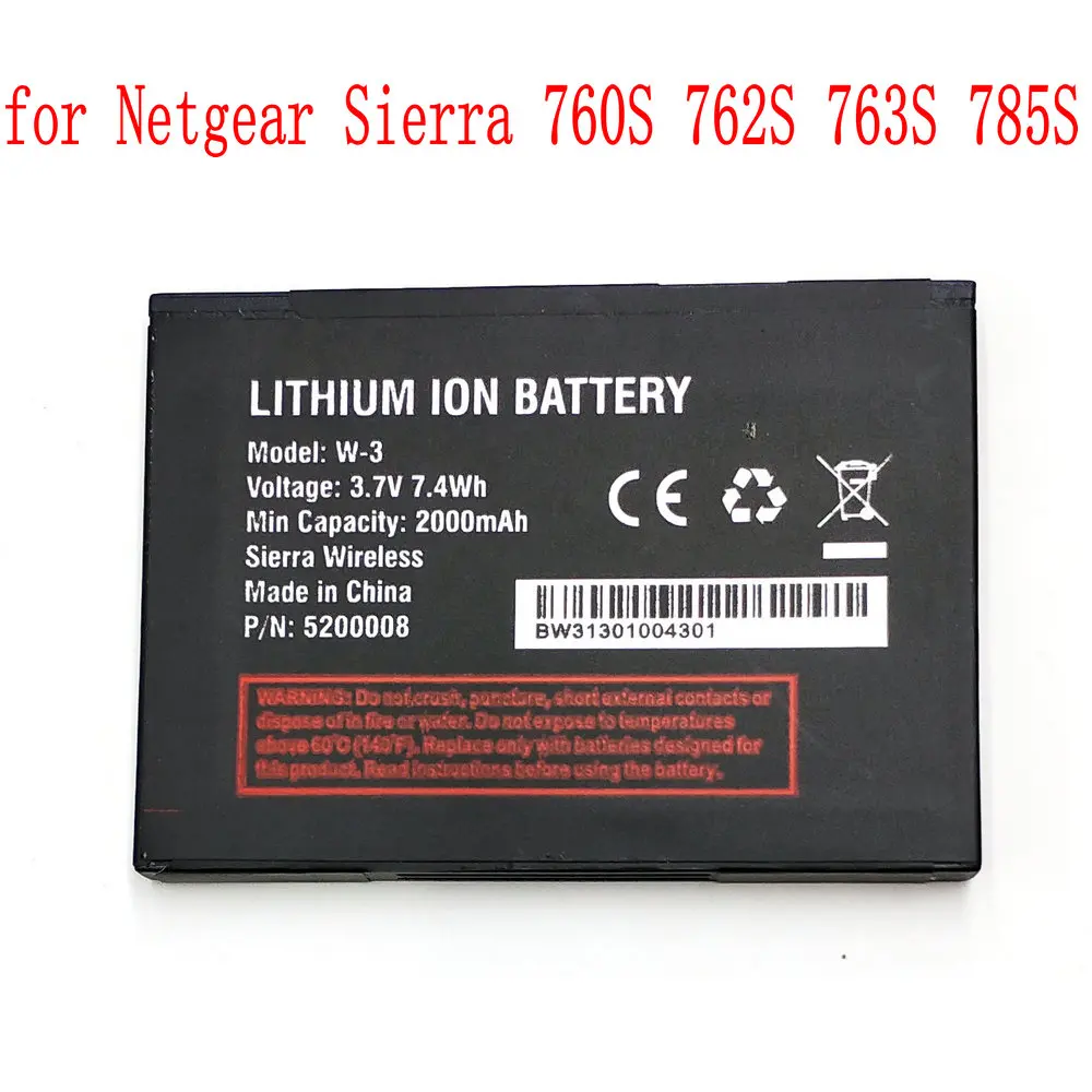 Original 3.7V 2000mAh W-3 Battery For Netgear  Sierra 760S 762S 763S 785S Wireless Router Rechargeable Batteries