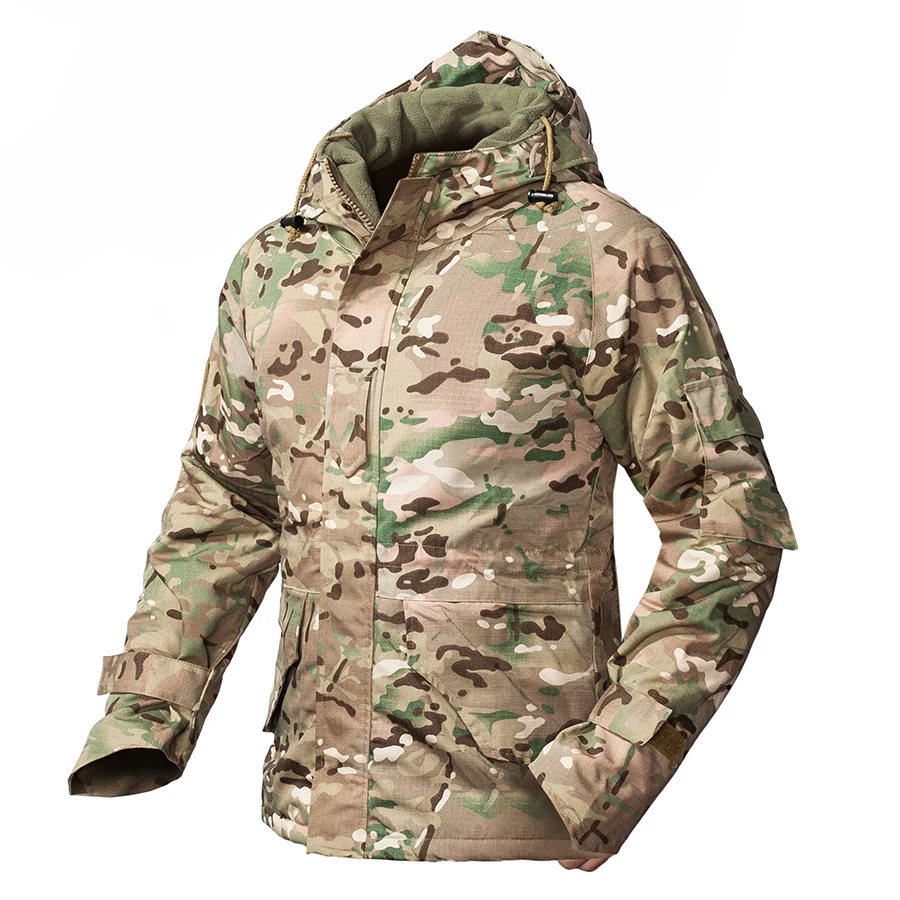 Waterproof Fleece Tactical Windbreaker Camouflage Jacket Military Hoodie Coats Winter Outdoor Hiking Fighting Softshell Blazer