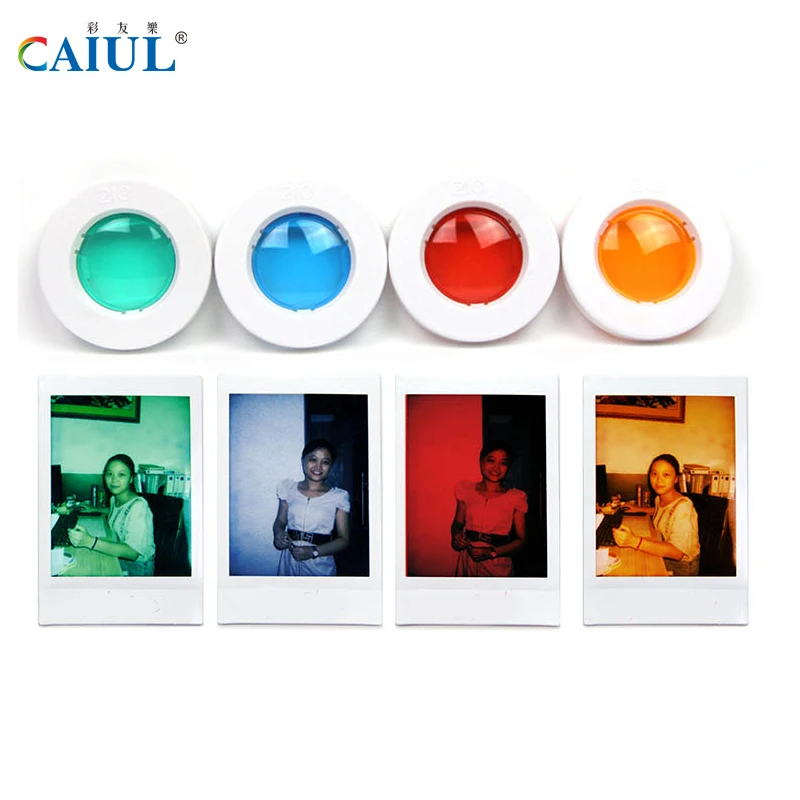 CAIUL close-up lens suit for Fujifilm instax camera wide 210 300 instant camera lens UV self-portrait lens 4 colour filters