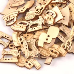 25pcs 18-30mm Naturale Strumento di Cucito Artigianato In Legno FAI DA TE Scrapbooking Per La decorazione di Legno Ornamento Decorazione Della Casa Accessori Per il Cucito m0901x