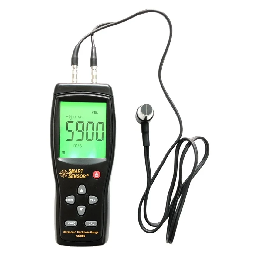 Smart sensor AS850 Handheld Ultrasonic Thickness Gauges Steel Aluminium Plate Thickness Meter Sound Velocity Meter Metal Width