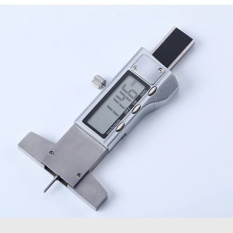 LCD Stainless Steel Digital Tread Depth Gauge 0.01mm Tyre Tread Depth Gauge Caliper Tread Ruler Metric/inch Interchange 0-25mm