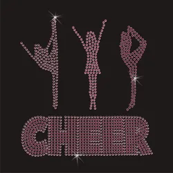 2 pz/lotto Danza cheer Strass Applique hot fix strass patch di ferro sul design trasferimenti di cristallo strass ferro