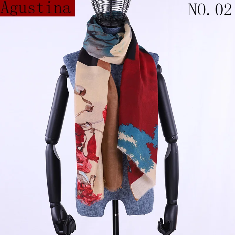 cotton scarf flowers winter women fashion long luxury brand high quality lot blends for ladies scarves shawl wrap bandana