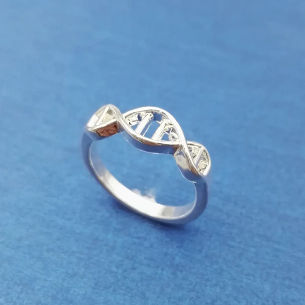 1pcs Science Biology Helix Chemistry Teacher Geek Geekery Genetics Ring DNA Ring Graduation Gift DNA Jewellery gift SanLan